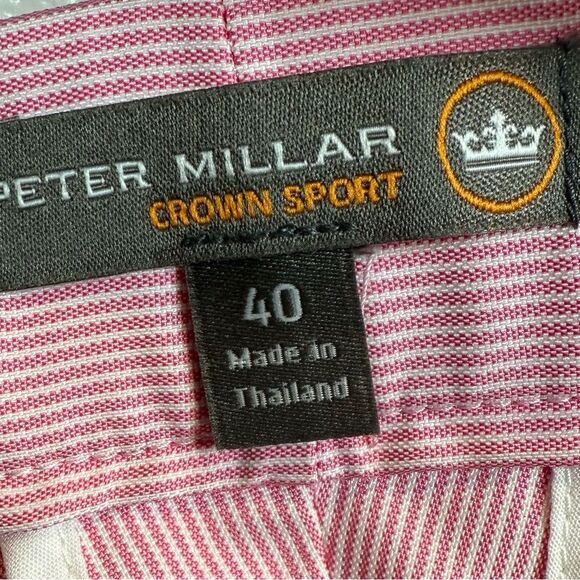 Peter Millar Crown Sport Shorts Pink White Stripe Size 40 Golf Outdoor Sports - Picture 9 of 11